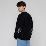 [UNISEX] エルボーツードローイングラインフラワースウェットシャツ