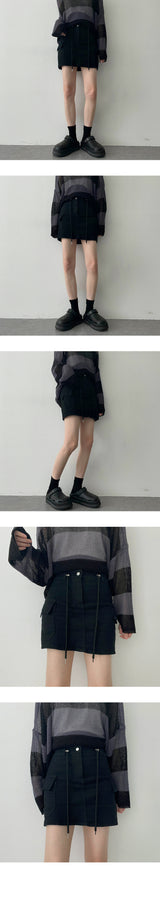 ポリウエストストラップカーゴミニスカート / Poli Waist Strap Cargo Mini Skirt