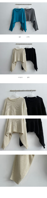 とにークロップラウンドニットウェア / Tony Crop Round Knitwear