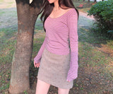 Stripe u-neck tee