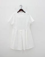 プリーツミニショートスリーブドレス / Pleats Mini Short Sleeve Dress (3color)