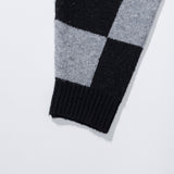 エンブロイダリーポイントチェッカーボードニット / EMBRODERY POINT CHECKERBOARD KNIT - BLACK