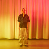 チェック＆レースダメージシャツ / check & lace damanged shirt