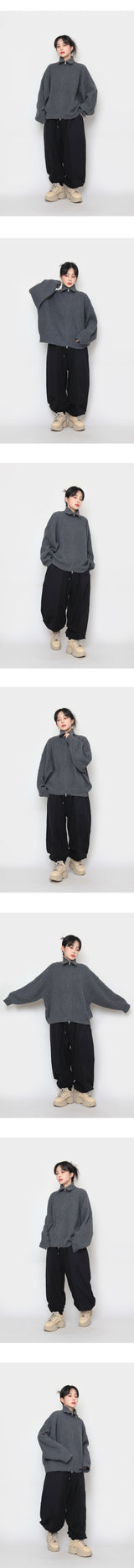 ラムスウールニットウェア2wayジップアップ / lambswool knitwear two-way zip-up