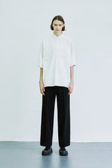 スクープスリーブレスナイロンシャツ＆Tシャツセット/scoop sleeveless nylon shirt & modal tshirt set white