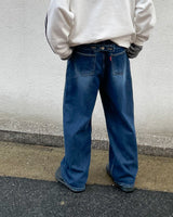 ベルトループディティールフラップデニムジーンズ / belt loop detail flap denim jeans