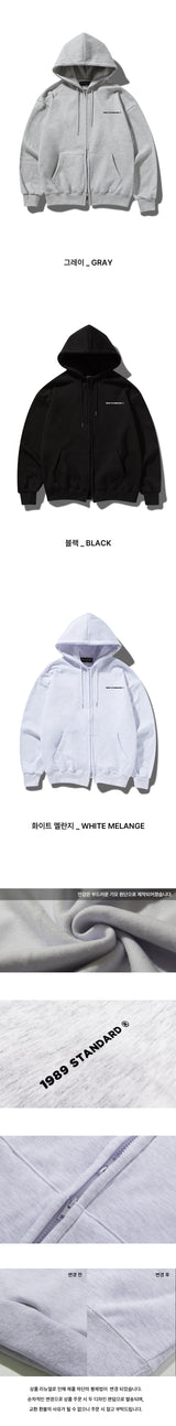 メインロゴフーデッドジップアップ