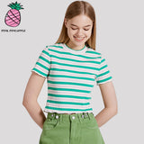 ストライプクロップドTシャツ
