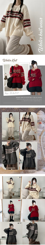 Rollin pattern coloring subtle twisted knitwear