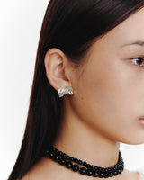 リボンラッフルシルバーピアス