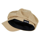 Herringbone label newsboy cap BEIGE