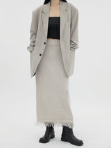 ニットフリンジスカート/Knitted fringe skirt (3color)