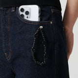 ペブルフォンストラップキーリング / BLACK PEBBLE PHONE STRAP KEY RING