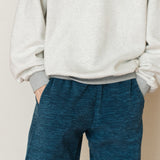 マーブルフリースバンディングパンツ/MARBLE FLEECE BANDING PANTS_BLUE