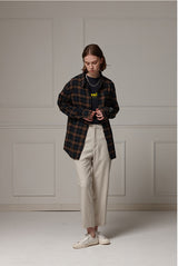 Loose-fit check shirts - Darkgreen (4622121599094)