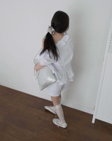 シルバーリボンルームシューズ