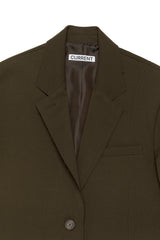 OVERFIT CUT OFF BLAZER [BROWN]