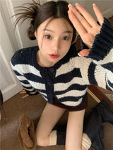 ストライプウールニットカーディガン/striped wool knit cardigan