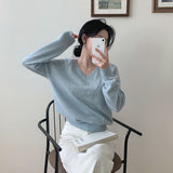 [Bellide made] Soft loose V-neck knitwear