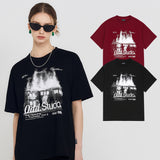 バーニングハウスグラフィックオーバーフィットTシャツ / Burning House Graphic Over fit T-shirt - 2 color