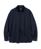 コントラスティングポイントコーデュロイシャツ/Contrasting point corduroy shirt S112 Navy&Black