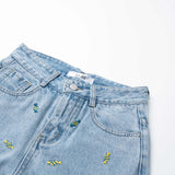 ワイドフィットキャンディ刺繡デニムパンツ/WIDE FIT CANDY EMBROIDERY DENIM PANTS