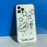 Black - Somecat Drawing Glitter Phone Case