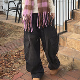 [MADE] Copter Vintage Washing Two-Way Banding Big Cargo Long Wide Denim Pants
