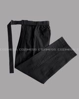 リネンベルトワイドスラックス / ECT linen belt wide slacks (4 colors)