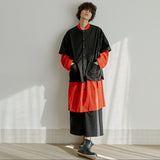 ラウンドハーフシャツ / unisex round half shirts jacket black