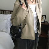 Tapa leather loop hobo shoulder bag