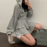 [Bellide made] skirt + hooded zip-up set
