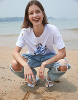 【OUTLET】グランマプリントレギュラーフィットTシャツ BLUE