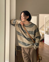 Stripe Extended Sleeve Knit Top (3color) (6598830063734)
