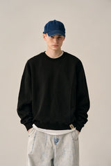 REVERSE PATTERN SWEATSHIRT-BLACK