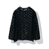 ネットウェーブチェッカーニット / NET WAVE CHECKER KNIT_BK