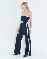 ローエッジボタンチューブトップ / Raw Edge Button Tube Top _ Navy