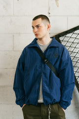 NYLON COLLAR WINDBRAKER - BLUE