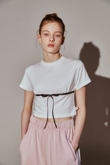 Ribbon Shirring Top White