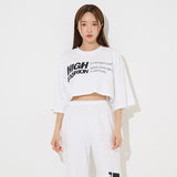 ハイファッションショートスリーブクロップTシャツ / TOP(9280) High Fashion Short Sleeve Crop Tee