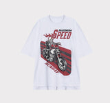 スカルモーターサイクルショートスリーブTシャツ