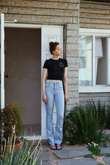 ラウンドロゴクロップTシャツ / ROUND LOGO CROP T-SHIRTS_2COLORS