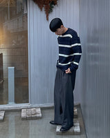 ダイアゴナルラインツータックワイドスラックス/diagonal line two tuck wide slacks 3color