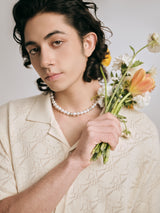 DVRK PRIVÉ POINTELLE ニット モノグラム シャツ - クリーム