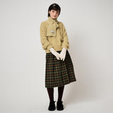 FLUFFY KNIT MUFFLER, MOS GREEN