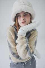 ボウクル2WAYジップアップニット / Boucle 2way Zip-up Knit [Grey]