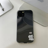 ホワイト　チャージサムキャットカップルフォンケース