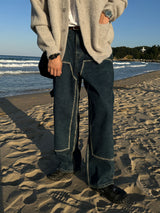 ASCLO De Lap Double Line Carpenter Denim Pants (327)