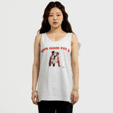 K プリントスリーブレスTシャツ / K PRINTING SLEEVLESS T-WHITE MELANGE