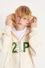 センスロゴフードジップアップ/25P SENSE LOGO HOOD ZIP UP_CREAM